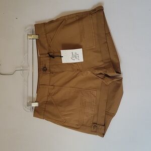Cosmic Blue Love‎ Dark Tan Shorts Size 28 Women Lounge Casual Pockets Short NWT